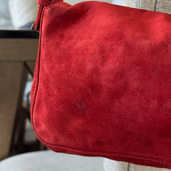 FENDI SUEDE Vintage Baguette Red - Picture 10 of 13